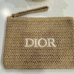 Dior Beige Woven Wristlet